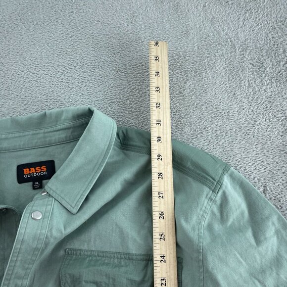 Bass Outdoor XL Stretch Worker Shacket Lily Pad Green Cotton Button-Up NWT 5592 - Picture 9 of 12